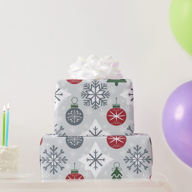 Weihnachtspapier mit Schneeflocken Geschenkpapier (Partygeschenke)