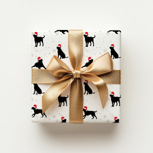 Weihnachtspapier mit schwarzem Labrador Geschenkpapier
