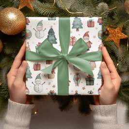 Weihnachtspapier mit skurrilem Pastellmuster  Geschenkpapier