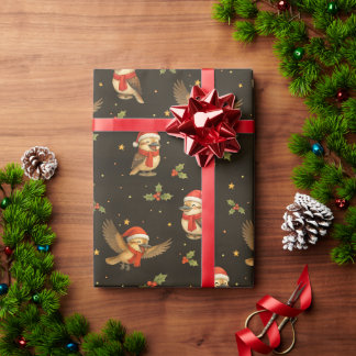 Weihnachtspapier mit Wasserfarbenmotiv Lachender K Geschenkpapier