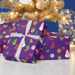 Weihnachtspapier mit Weihnachtsfiguren Geschenkpapier