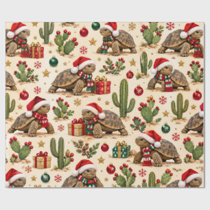 Weihnachtspapier mit Wüsten-Schildkröten Geschenkpapier