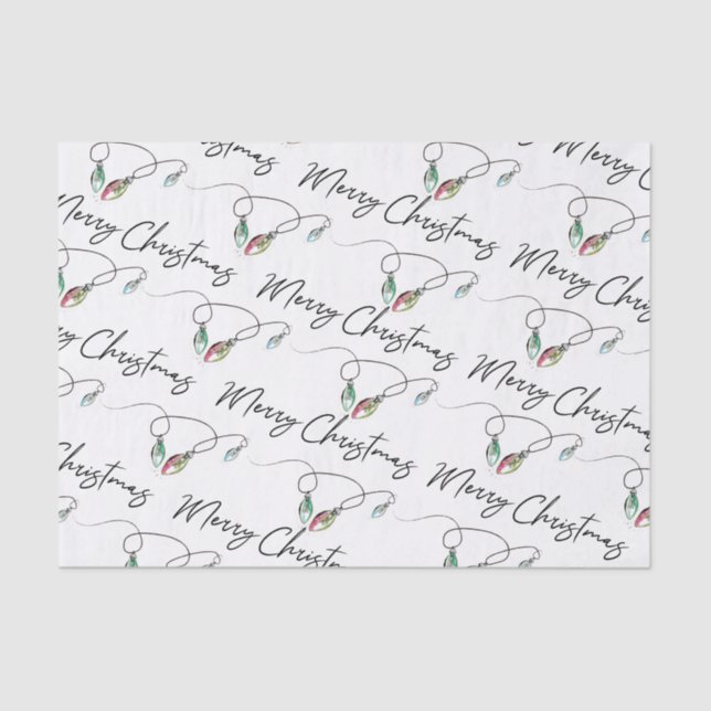 Weihnachtspapier Moderne Leuchtenreihe Seidenpapier (Vorderseite)