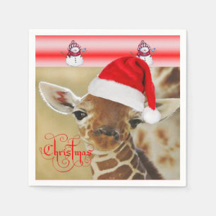 Weihnachtspapier Napkins Giraffe Serviette