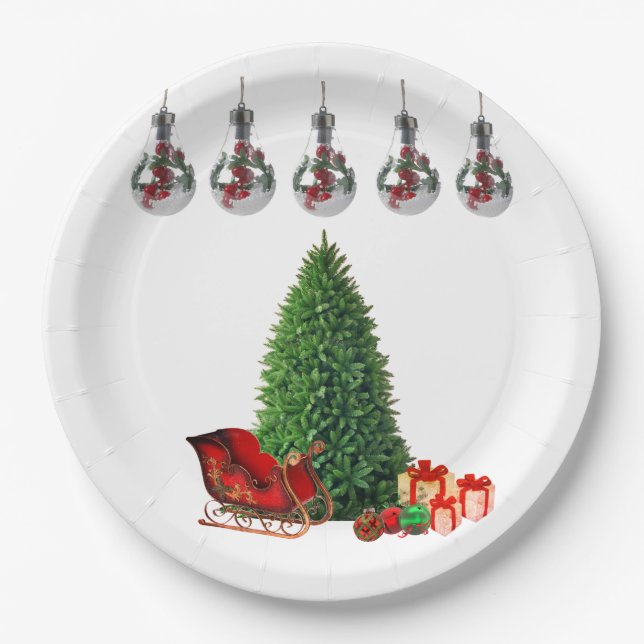 Weihnachtspapier-Party-Teller Pappteller (Vorderseite)