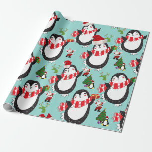 Weihnachtspapier Pinguin Geschenkpapier