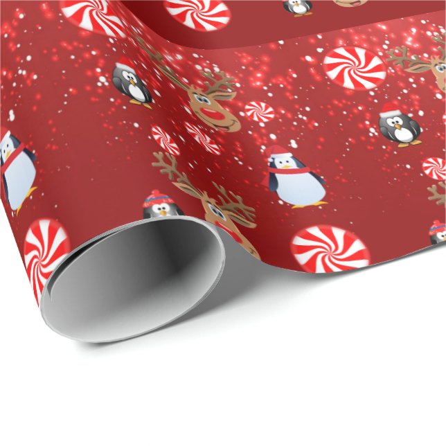 Weihnachtspapier Pinguin Geschenkpapier (Rolleneckpunkt)