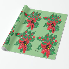 Weihnachtspapier : POINSETTIAS Geschenkpapier