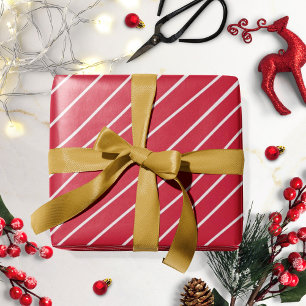 Weihnachtspapier rot mit weißen Streifen Geschenkpapier
