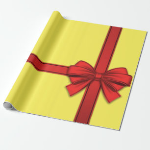 Weihnachtspapier Rot Schleife Gelb Geschenkpapier