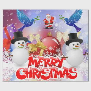 Weihnachtspapier Santa Schneemann Geschenkpapier