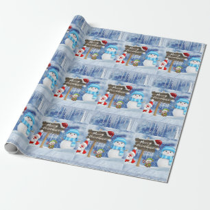 Weihnachtspapier Schneemann Geschenkpapier
