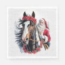 Weihnachtspapier Serviette Santa auf einem Paint H