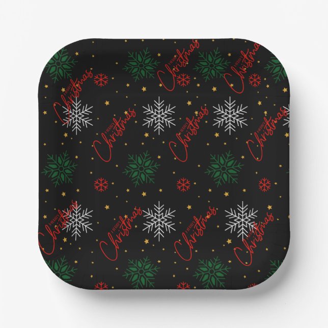 Weihnachtspapier-Teller, 7" Rundpapier-Platte Pappteller (Vorderseite)