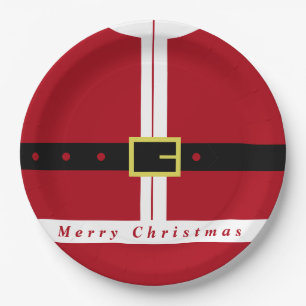 Weihnachtspapier-Teller Funny Santa Claus Design Pappteller