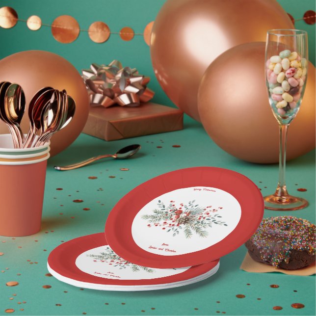 Weihnachtspapier-Teller Pappteller (Multi)