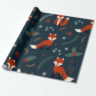 Weihnachtspapier (Thema Red Fox) Geschenkpapier