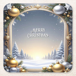 Weihnachtspapier-Untersetzer Rechteckiger Pappuntersetzer