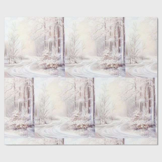 Weihnachtspapier - Viktorianischer Winter Geschenkpapier (Flach)