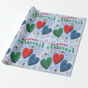 Weihnachtspapier Vintage Herzen Geschenkpapier