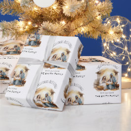 Weihnachtspapier zur Weihnachtskrippe - Heilige Fa Geschenkpapier