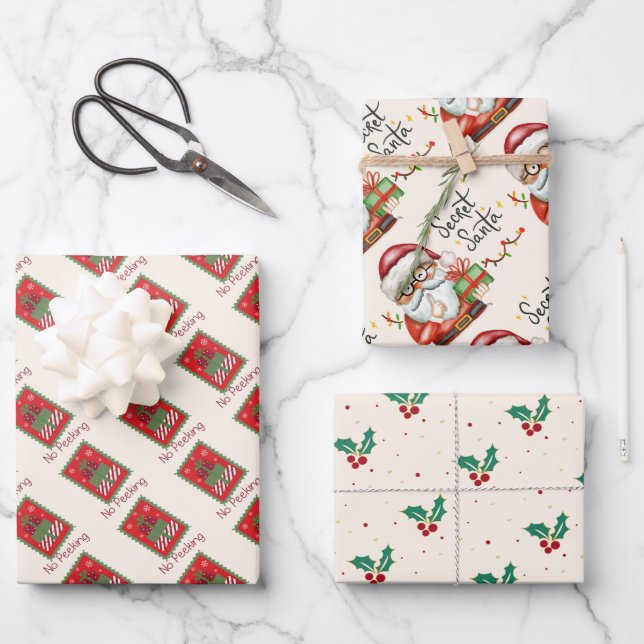 Weihnachtspapierblätter Geschenkpapier Set (Vorderseite)