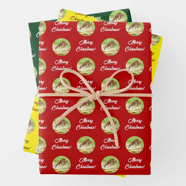 Weihnachtspapierbögen mit Waldszene Geschenkpapier Set (Beispiel)