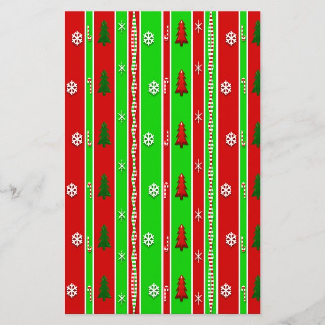 Weihnachtspapiermuster Briefpapier (Vorderseite)