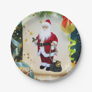 Weihnachtspapierteller, Santa Pappteller