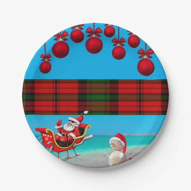 Weihnachtspapierteller, Schneemann Pappteller (Vorderseite)