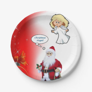 Weihnachtspapierteller, Weihnachtsmann Pappteller