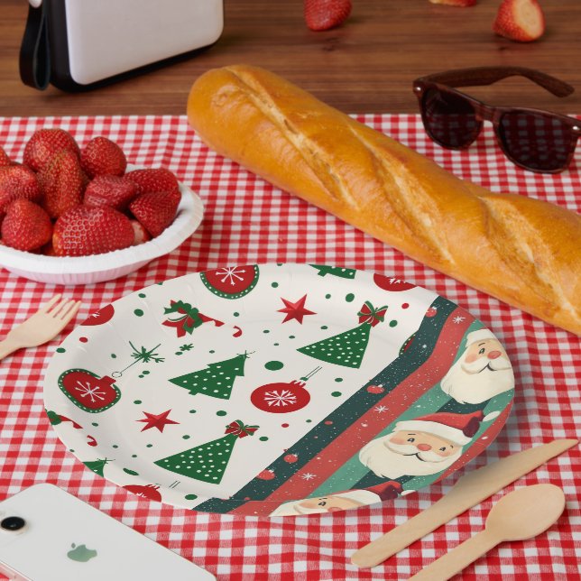 Weihnachtspapierteller – Weihnachtsmann & Weihnach Pappteller (Picknick)
