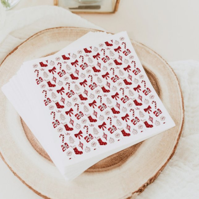 Weihnachtspapiertücher Festliche Tücher Roter Boge Serviette (Von Creator hochgeladen)