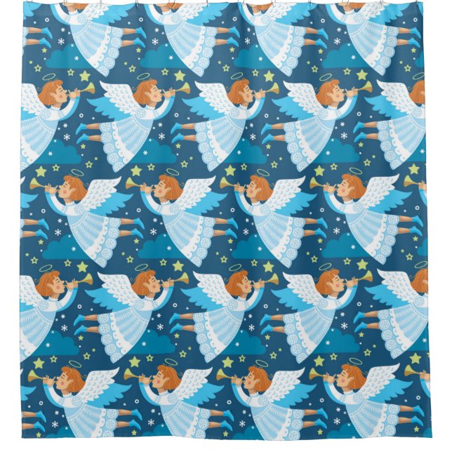 Weihnachtsparaphernalia. Illustration Duschvorhang (Vorderseite)