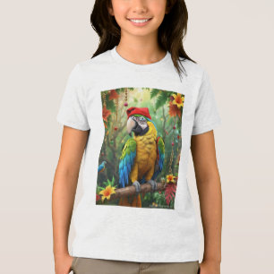 Weihnachtsparrot als Weihnachtsmann-76349 Tri-Blend Shirt