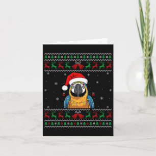 Weihnachtsparrot Ugly Sweater Weihnachtsmannmütze Karte