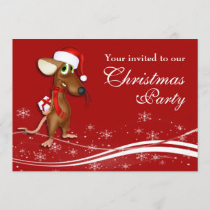 WeihnachtsParty Christmas Mouse Company Einladung