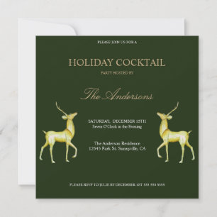 Weihnachtsparty Cocktail mit festlichen Rentieren Einladung