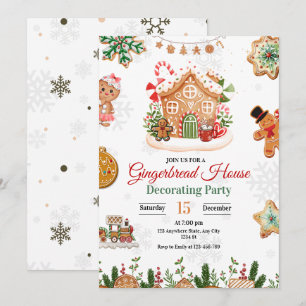 Weihnachtsparty Lebkuchenhäuschen Dekorieren 