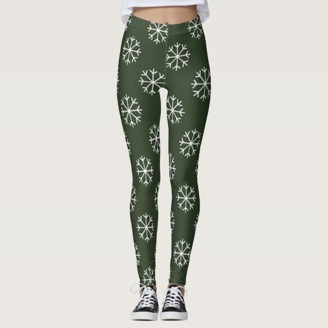 WeihnachtsParty-Leggings mit Schneeflockemuster Leggings (Vorderseite)