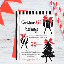 Weihnachtsparty mit handgezeichnetem Geschenkausta
