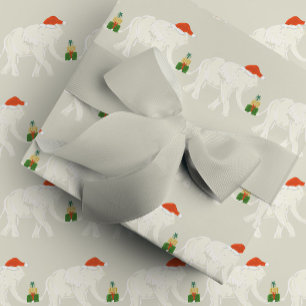 Weihnachtsparty mit Weißen Elefanten - illustriert Geschenkpapier