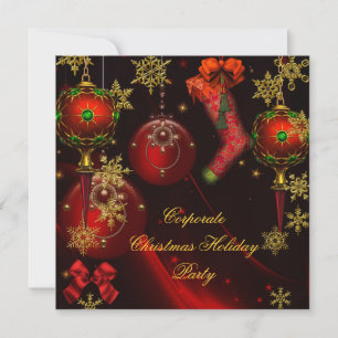 WEIHNACHTSPARTY Red Gold Holiday Corporate Einladung