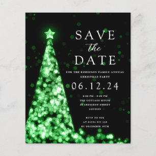 WeihnachtsParty Save the Date Glam Green Einladung Flyer