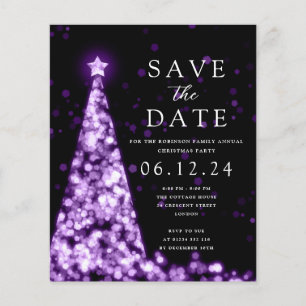 WeihnachtsParty Save the Date Glam Lila Invite Flyer