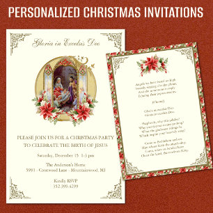 Weihnachtsparty zum Geburtstag von Jesus  Einladung