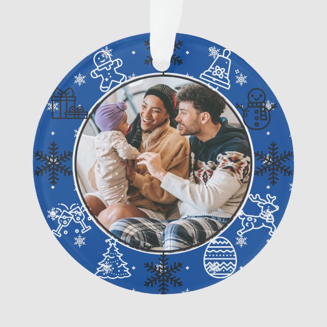 Weihnachtspass | Doppelseitige Bezeichnung & Foto  Ornament (Vorderseite)