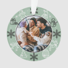 Weihnachtspass | Doppelseitige Bezeichnung & Foto  Ornament