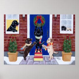 Weihnachtspass Labradors Artwork Poster