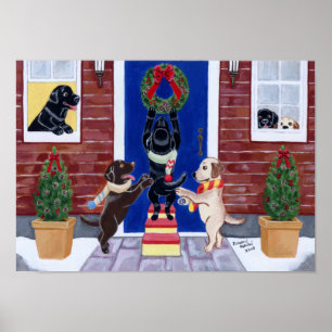 Weihnachtspass Labradors Artwork Poster
